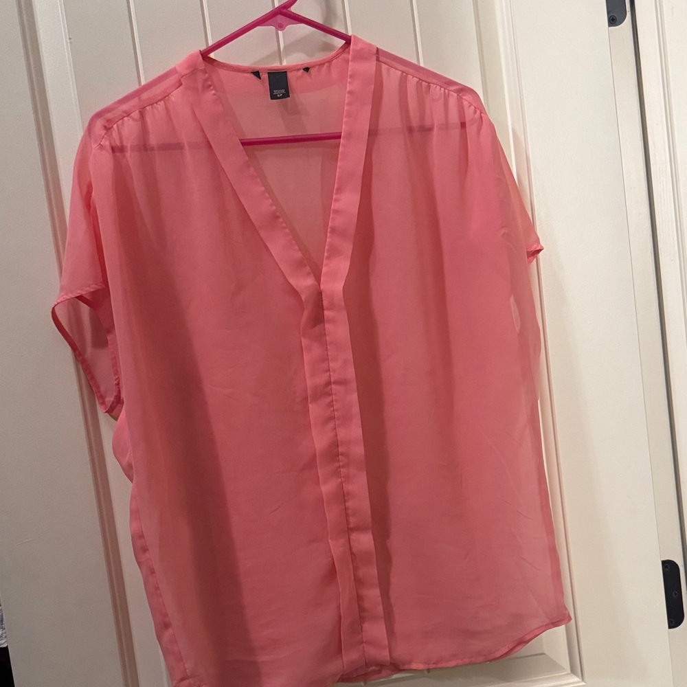 Elegant Sheer Pink Blouse